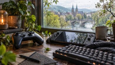 Spielcontroller, Handheld und PC-Tastatur als Symbol für Spiele-Neuerscheinungen im März 2027 [Bildinhalt mit KI erstellt]